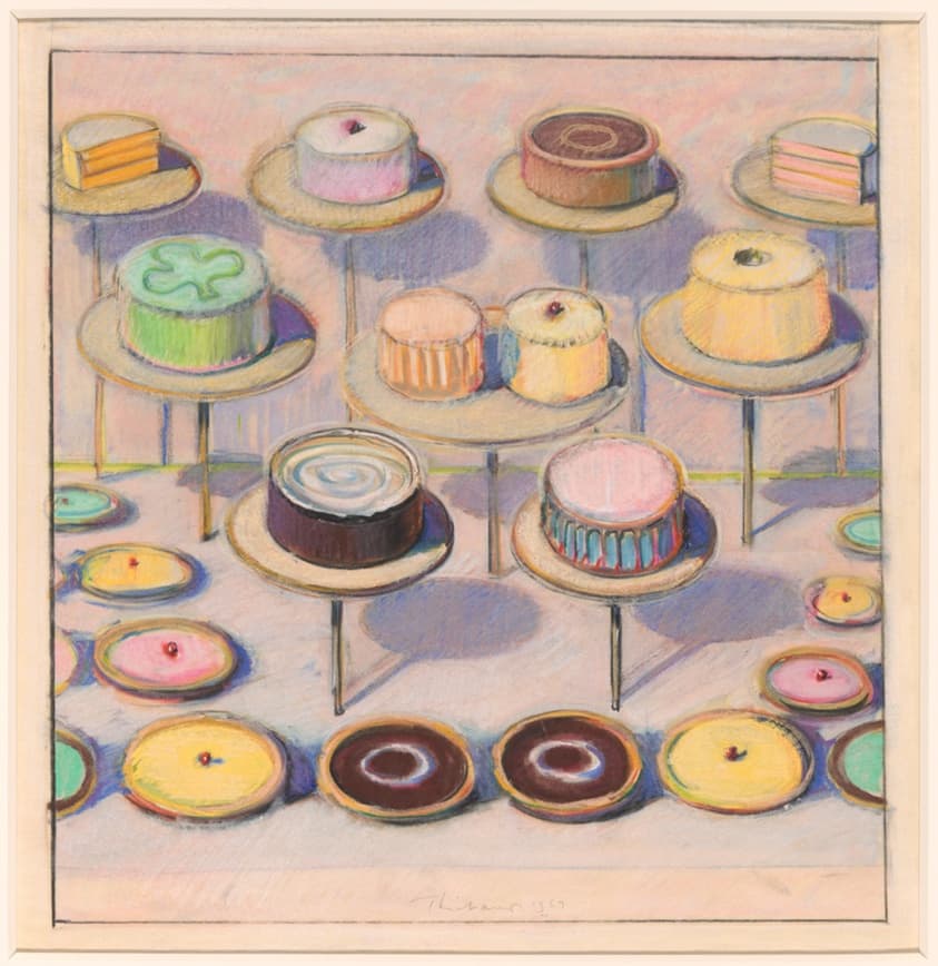 A work made of pastel on cream tracing paper.