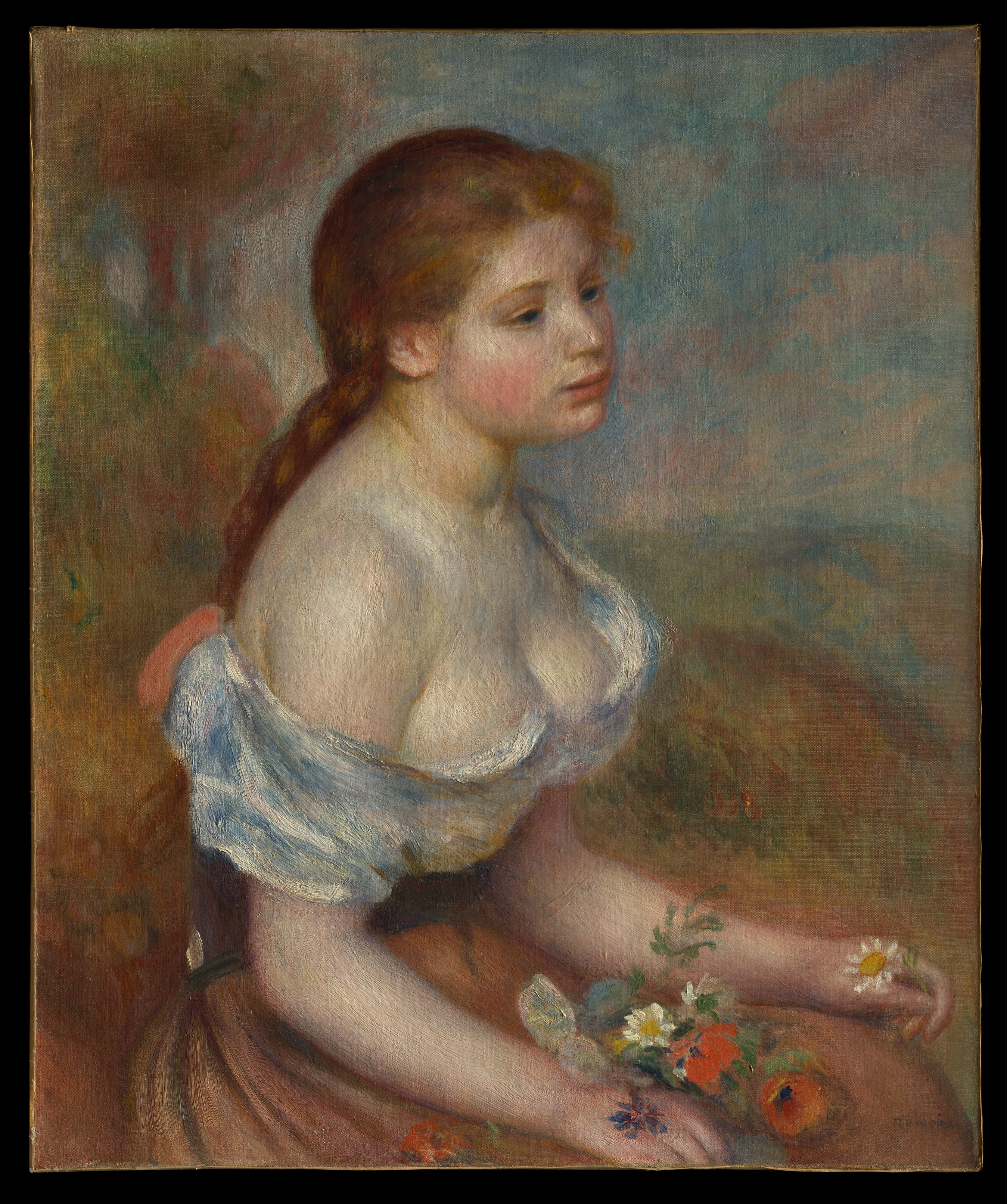 Auguste Renoir, A Young Girl with Daisies