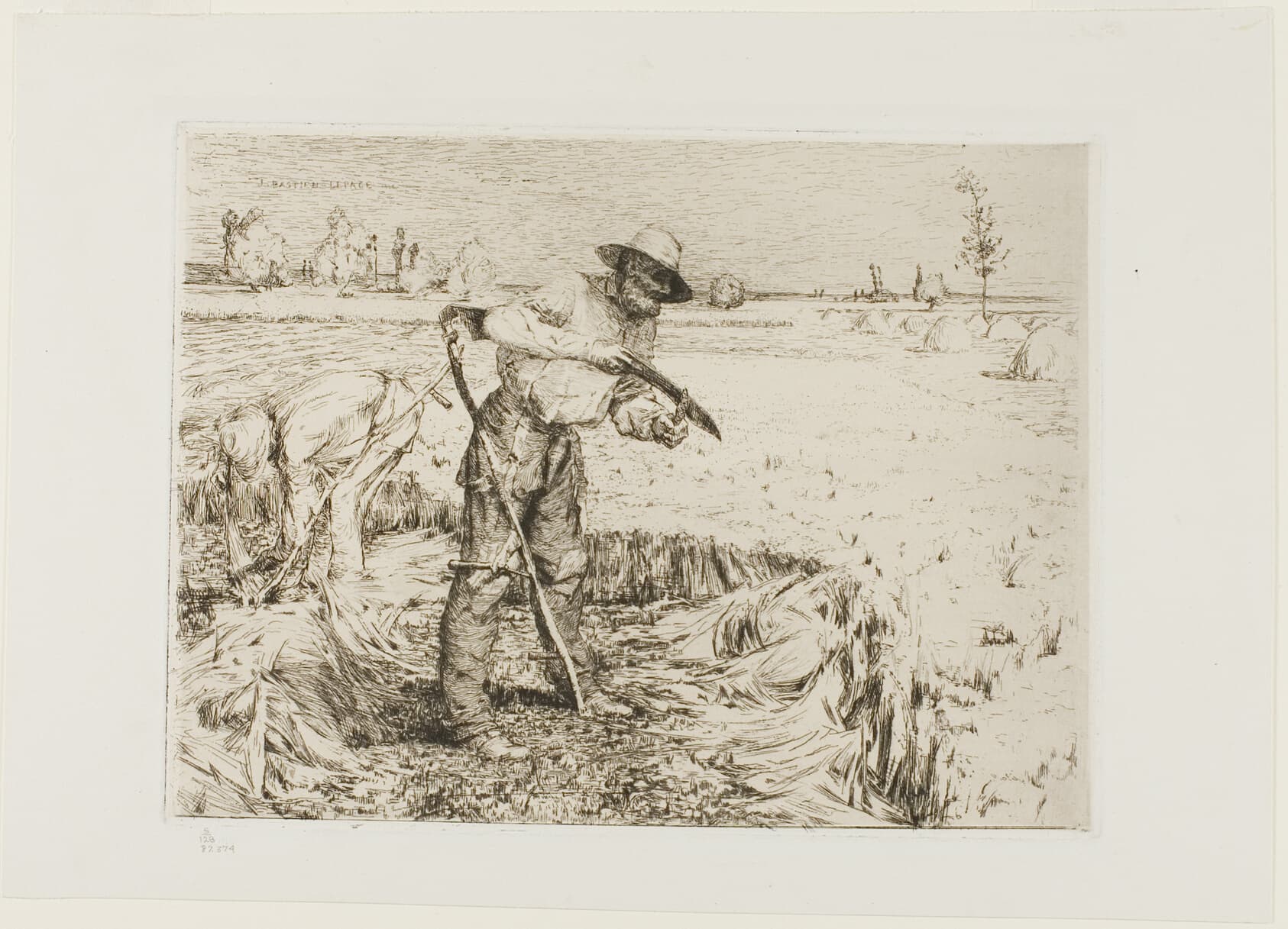 A work made of etching on ivory china paper laid down on white wove paper (china paper collé).